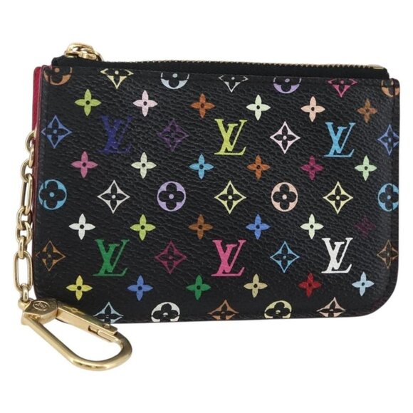 LOUIS VUITTON Multicolor Pochette Cles NM Coin Purse Black M60279 Auth 145060V - Picture 1 of 16